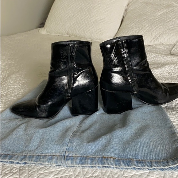 Black Patent (faux) leather booties! - Picture 3 of 5